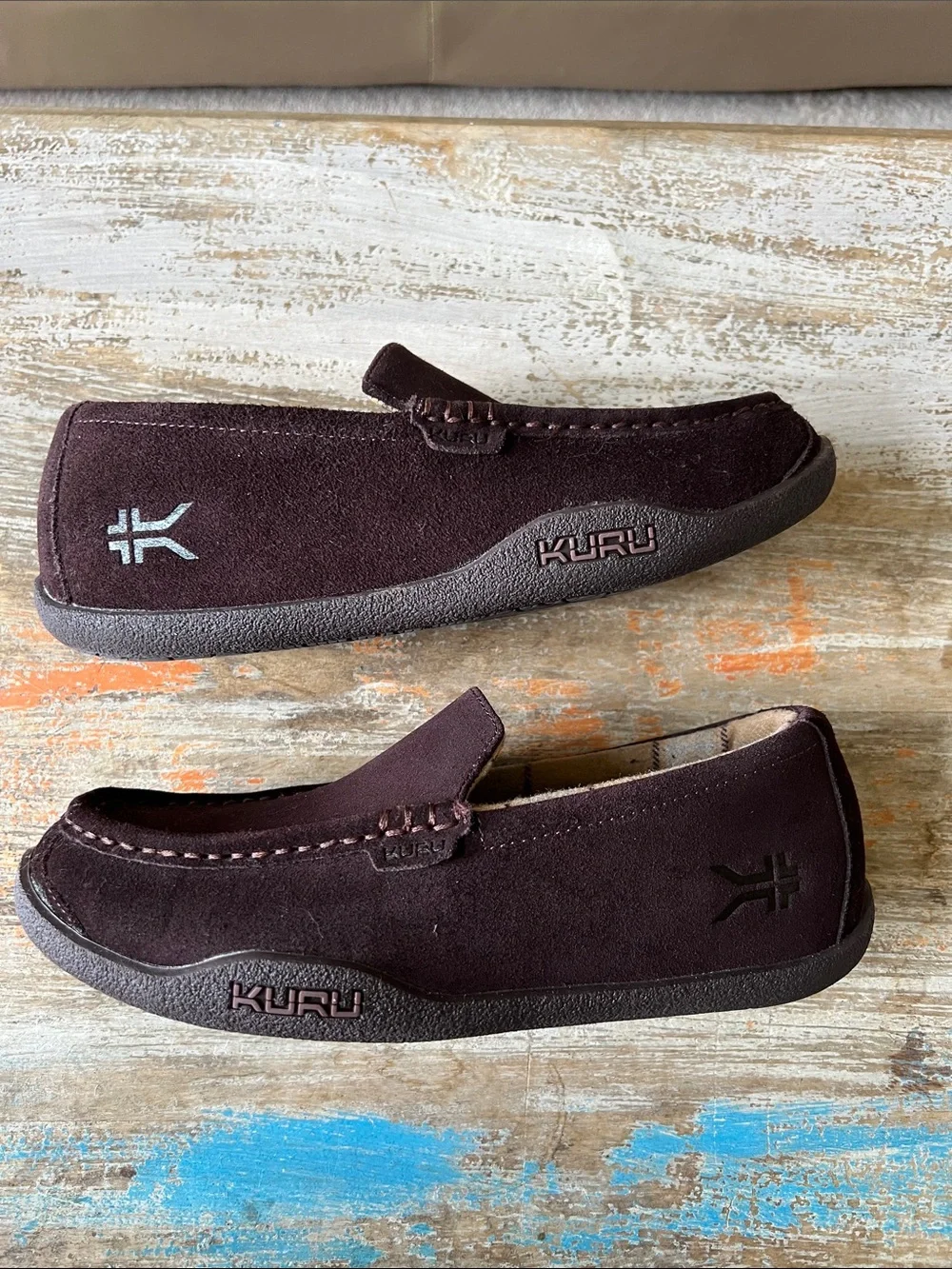 KURU Loft Brown Suede Men's Moccasin Slip-on Shoes Size 10